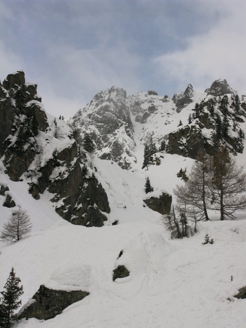 NE Couloir of le Luisin taken from the chair lift